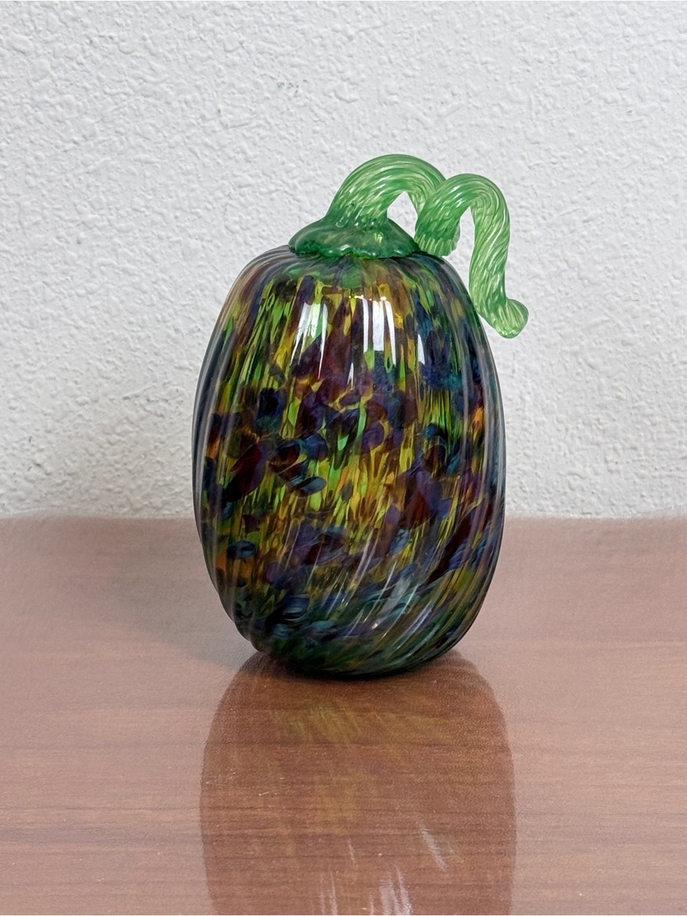 Multicolor Glass Pumpkin Figurine 6-inch